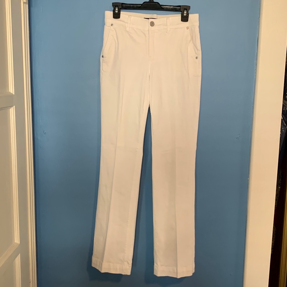 White Straight-Leg Denim Pants